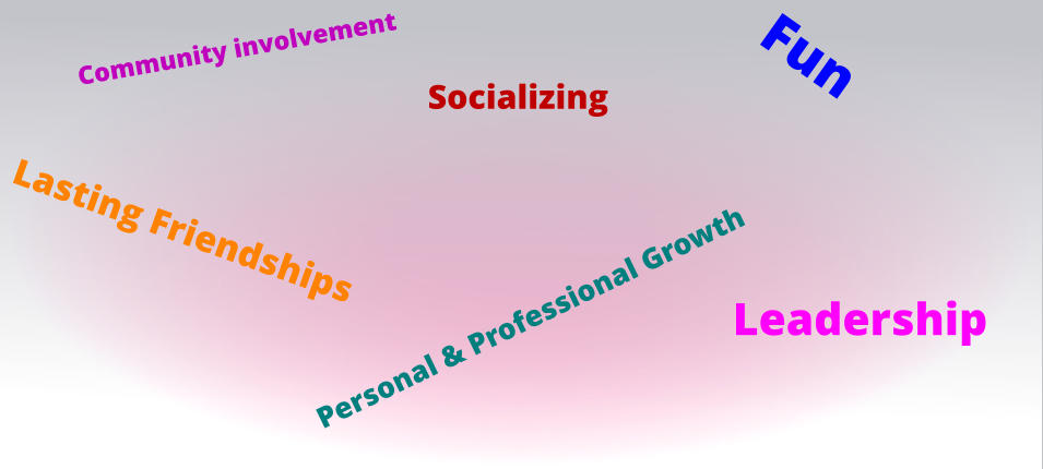 Fun Community involvement Socializing Lasting Friendships Personal & Professional Growth Leadership